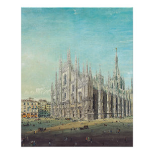 Piazza del Duomo in Milan by Carlo Bossoli   Poster