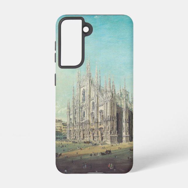 Piazza del Duomo in Milan by Carlo Bossoli   Samsung Galaxy S21 Case (Back)