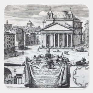 Piazza della Rotonda with a view of Pantheon Square Sticker