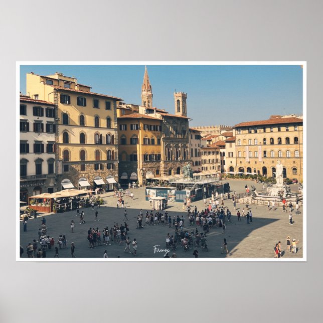Piazza della Signoria, Florence Poster (Front)