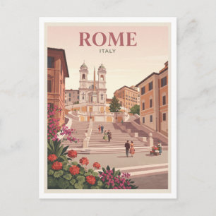 Piazza di Spagna and Spanish Steps, Rome Italy Postcard