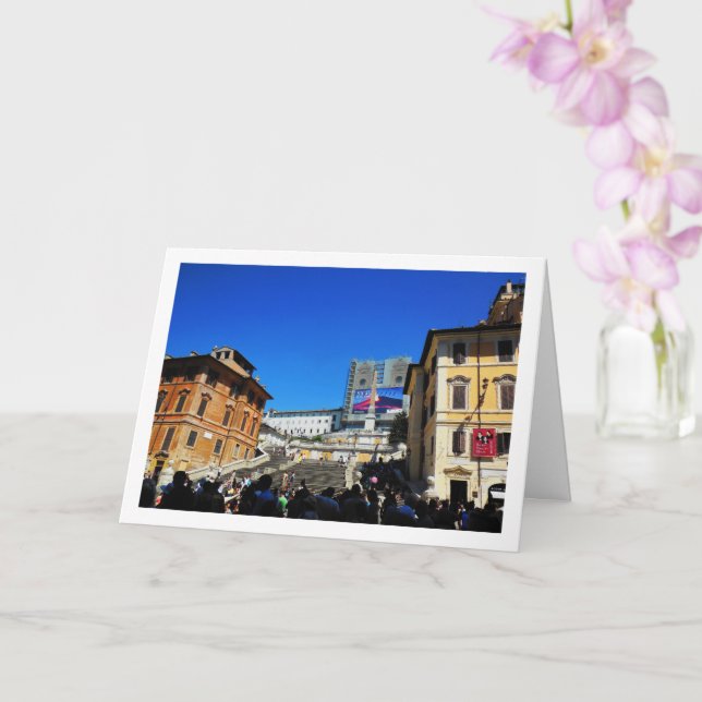 Piazza di Spagna, The Spanish Steps, Rome, Italy Card (Orchid)