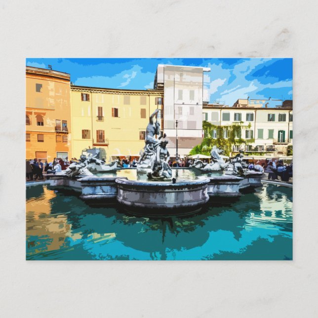 Piazza Navona Fountain Square Rome Italy  Postcard (Front)