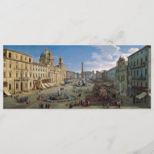Piazza Navona, Rome art custom invitation