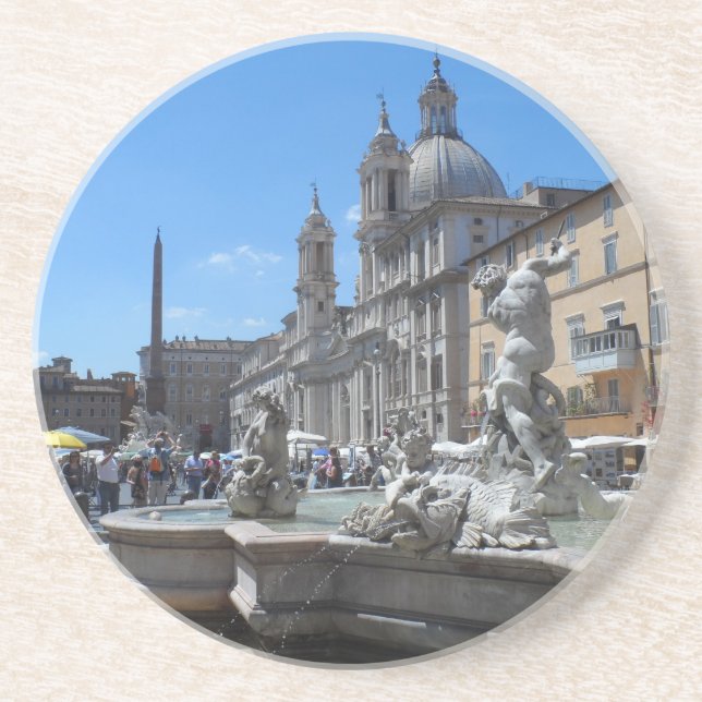 Piazza Navona- Rome, Italy Coaster (Front)