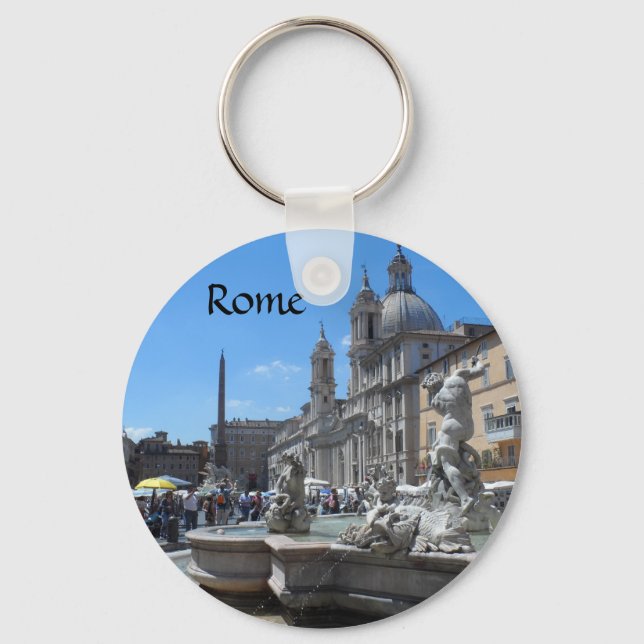 Piazza Navona- Rome, Italy Key Ring (Front)