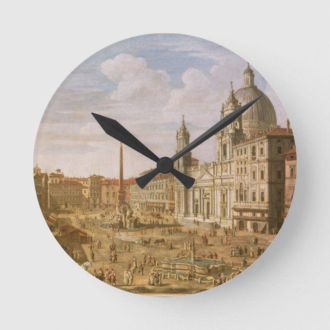 Piazza Navona, Rome, looking South towards Palazzo Round Clock (Front)