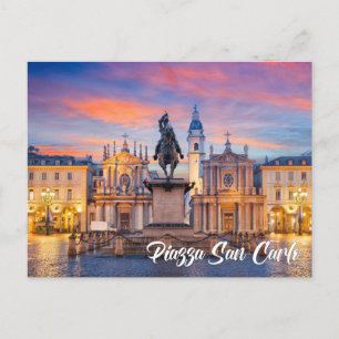 Piazza San Carlo, Turin, Italy Postcard
