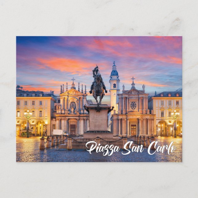Piazza San Carlo, Turin, Italy Postcard (Front)