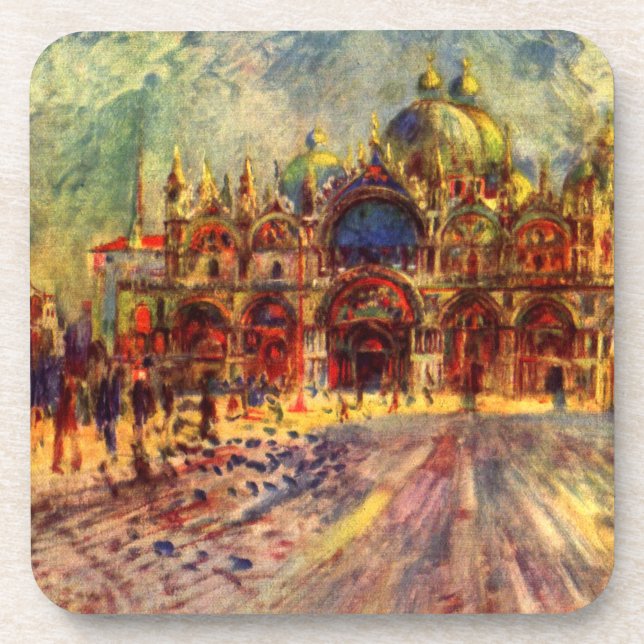 Piazza San Marco, Venice by Pierre Renoir Coaster (Front)
