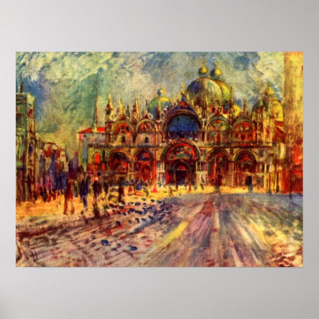 Piazza San Marco, Venice by Pierre Renoir Poster (Front)