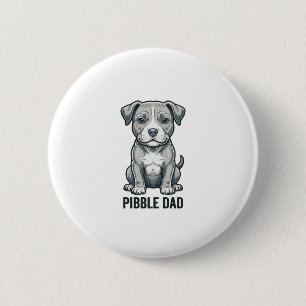 Pibble Dad Vintage Engraving Dog Shirt Design_1 6 Cm Round Badge