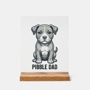 Pibble Dad Vintage Engraving Dog Shirt Design_1 Acrylic Sign