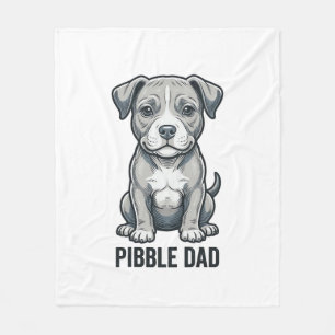 Pibble Dad Vintage Engraving Dog Shirt Design_1 Fleece Blanket