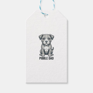 Pibble Dad Vintage Engraving Dog Shirt Design_1 Gift Tags
