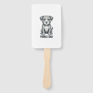 Pibble Dad Vintage Engraving Dog Shirt Design_1 Hand Fan