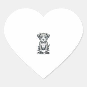 Pibble Dad Vintage Engraving Dog Shirt Design_1 Heart Sticker