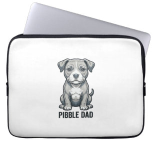 Pibble Dad Vintage Engraving Dog Shirt Design_1 Laptop Sleeve