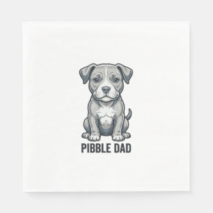 Pibble Dad Vintage Engraving Dog Shirt Design_1 Napkin