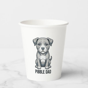 Pibble Dad Vintage Engraving Dog Shirt Design_1 Paper Cups
