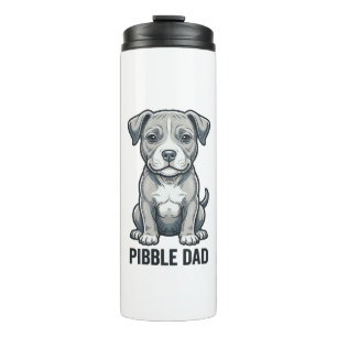Pibble Dad Vintage Engraving Dog Shirt Design_1 Thermal Tumbler