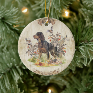 Picardy Spaniel , Bird hunting    Ceramic Ornament