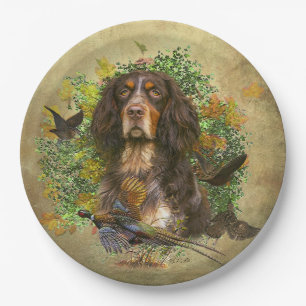 Picardy Spaniel , Hunting season    Paper Plate