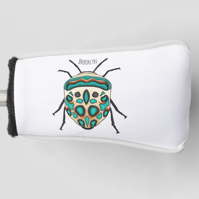 Picasso bug cartoon illustration  golf head cover (Front)