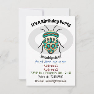 Picasso bug cartoon illustration invitation