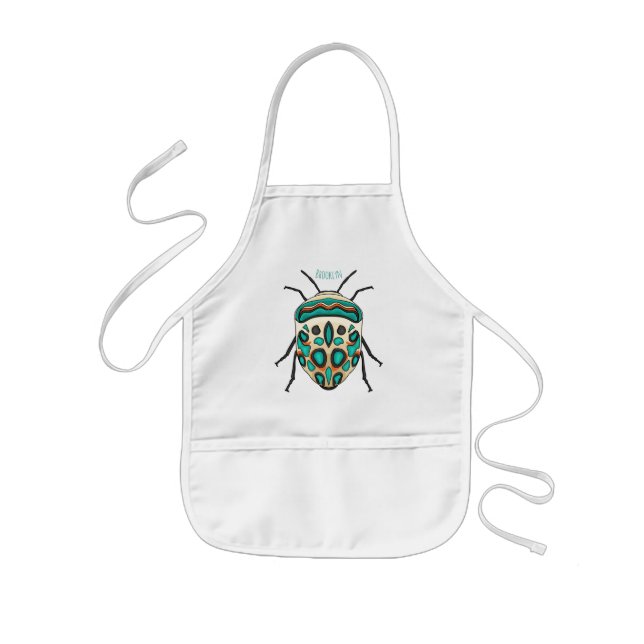 Picasso bug cartoon illustration kids apron (Front)