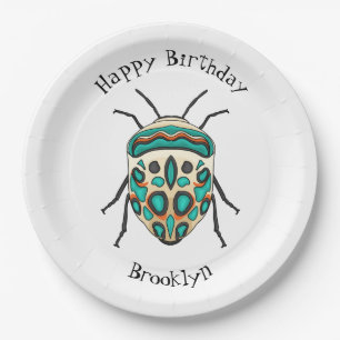 Picasso bug cartoon illustration  paper plate