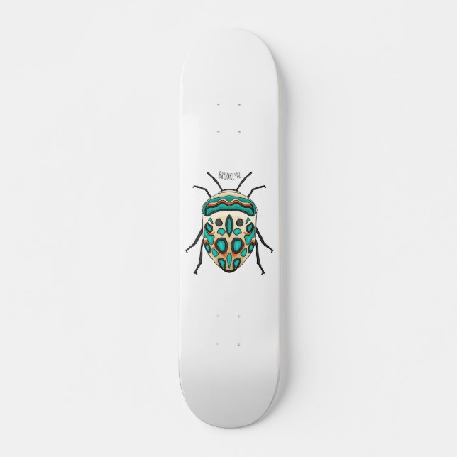 Picasso bug cartoon illustration  skateboard (Front)
