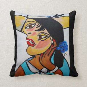 PICASSO BY NORA  YELLOW HAT CUSHION