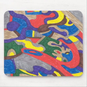"Picasso Cat" Abstract Art Mouse Pad