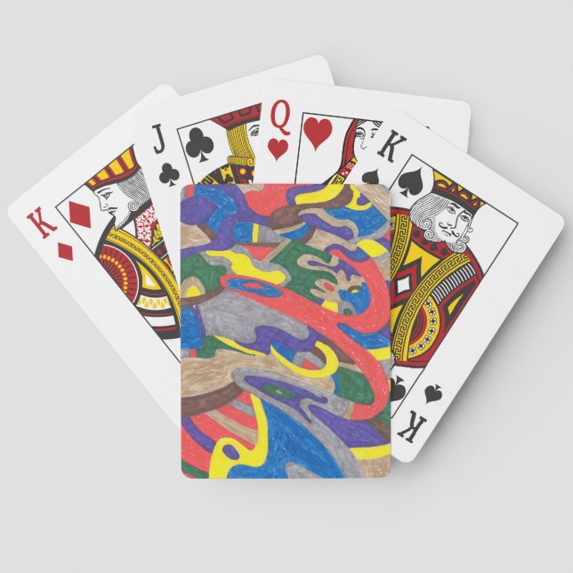 "Picasso Cat" Abstract Art Playing Cards (Back)