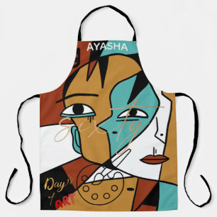Picasso-Inspired Cubism Artist Creative Painting Apron
