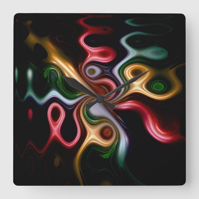 Picasso Rose Square Wall Clock (Front)