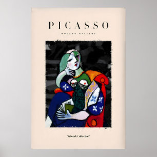 Picasso Seated Woman Reading Abstract Figure Art Poster