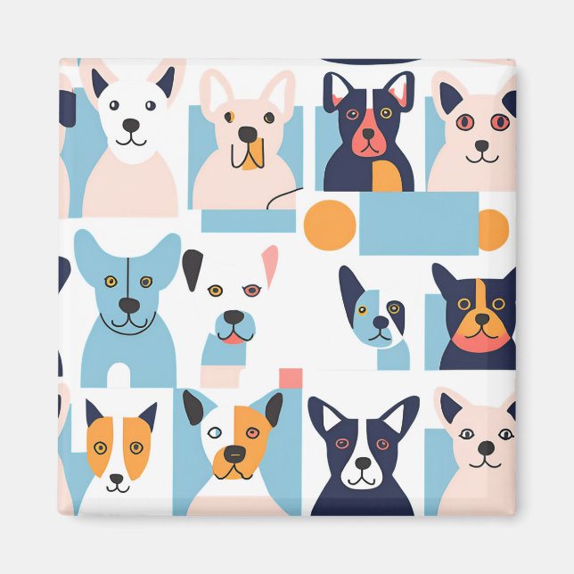picasso style dog magnet (Front)