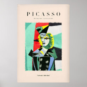 Picasso Woman Black Jacket Abstract Portrait Poster