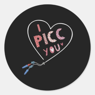 Picc Heart Valentine Vascular Access Team Picc Iv Classic Round Sticker