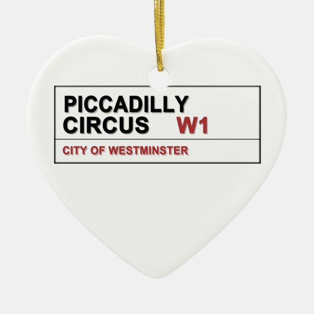 Piccadilly Circus London Ceramic Ornament (Front)
