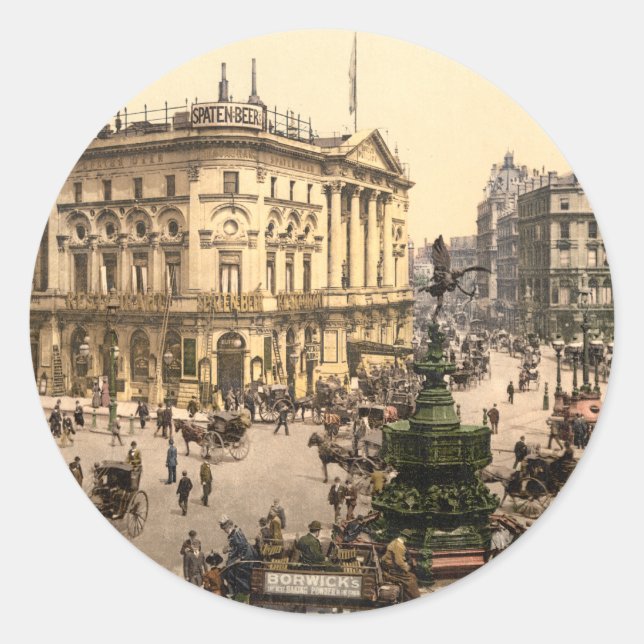 Piccadilly Circus, London, England Classic Round Sticker (Front)