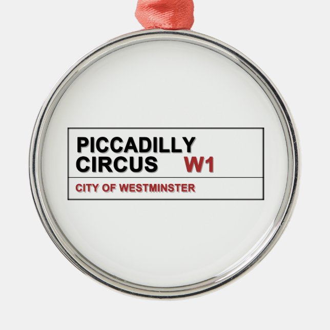 Piccadilly Circus London Metal Tree Decoration (Front)