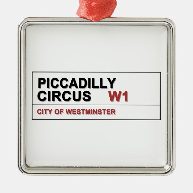 Piccadilly Circus London Metal Tree Decoration (Front)