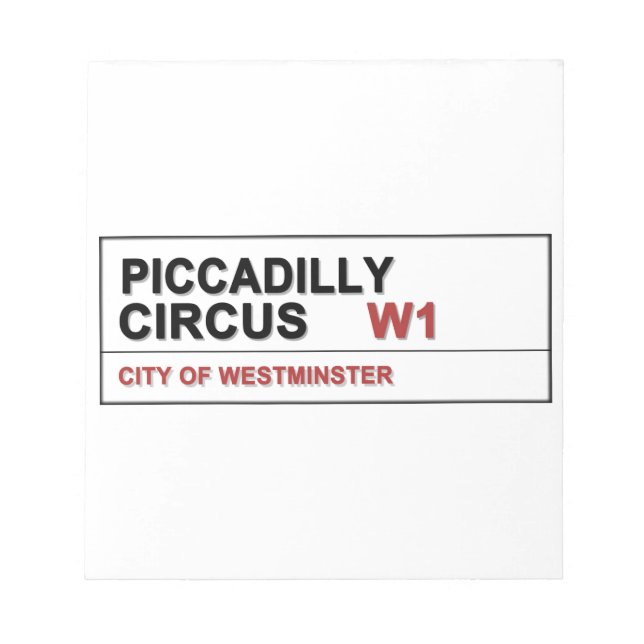 Piccadilly Circus London Notepad (Front)