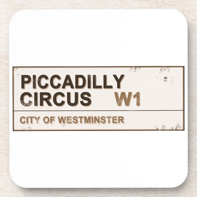 Piccadilly Circus London - Vintage Coaster (Front)