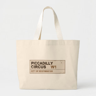 Piccadilly Circus London - Vintage Large Tote Bag