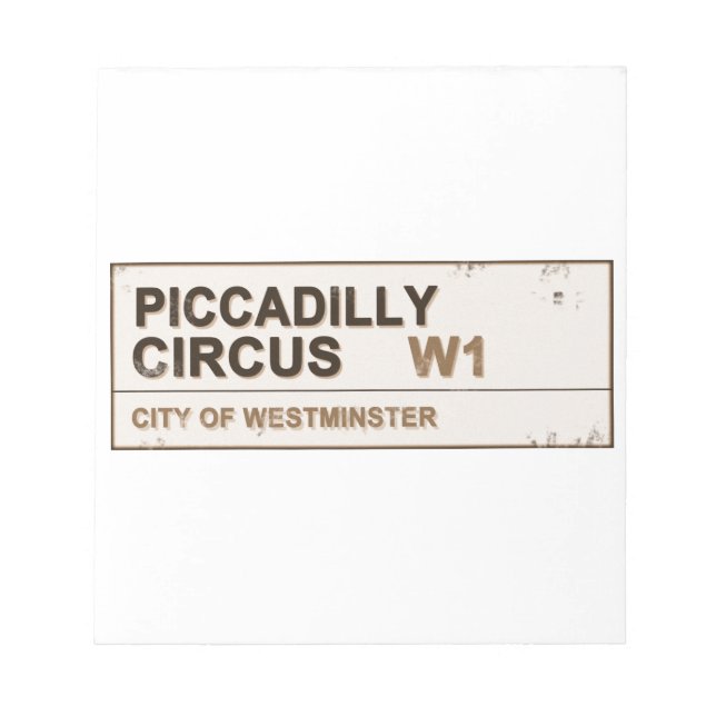 Piccadilly Circus London - Vintage Notepad (Front)