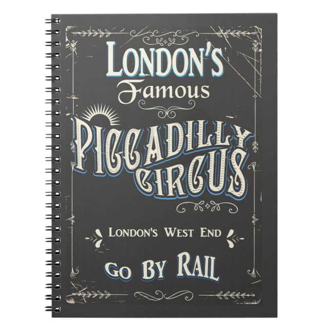Piccadilly Circus London vintage poster Notebook (Front)